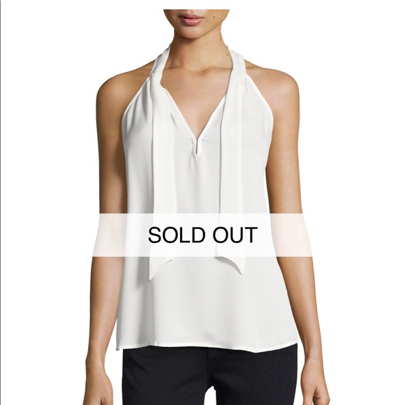 NWT Joie - White Silk Top with Tie - Picture 1 of 7